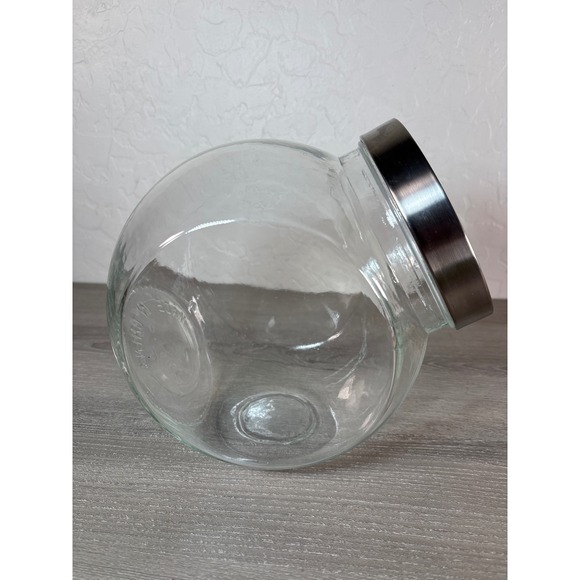 Mason Craft & More Vintage Style Tilted Glass Storage Jar 96 oz with Lid - Picture 3 of 5